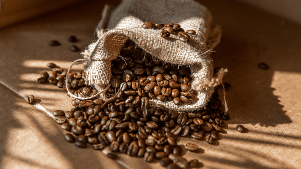 a close up of coffee beans